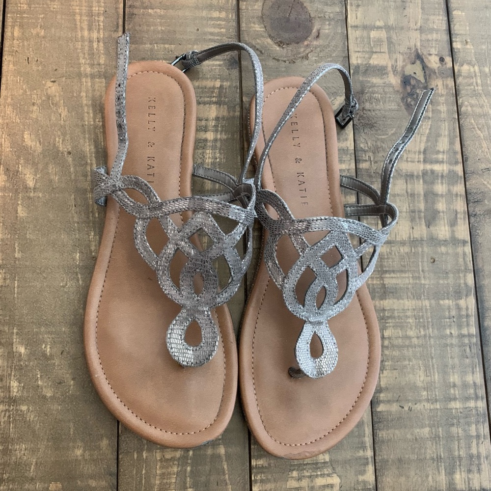 Gray Strappy Sandals